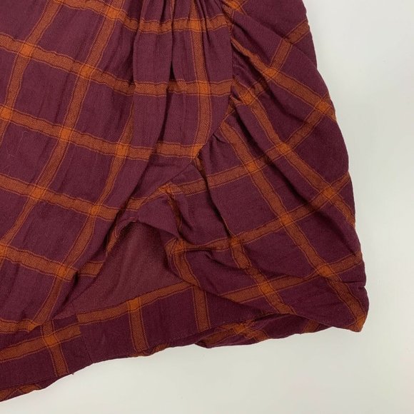 Birgitte Herskind Zaba Skirt Burgundy Plaid Asymmetrical Mini - Picture 5 of 9